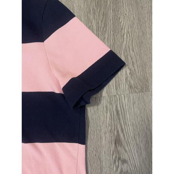 Tommy Hilfiger Y2K Polo Golf Shirt Large Navy Blue Pink Striped Heritage Preppy - Picture 4 of 9
